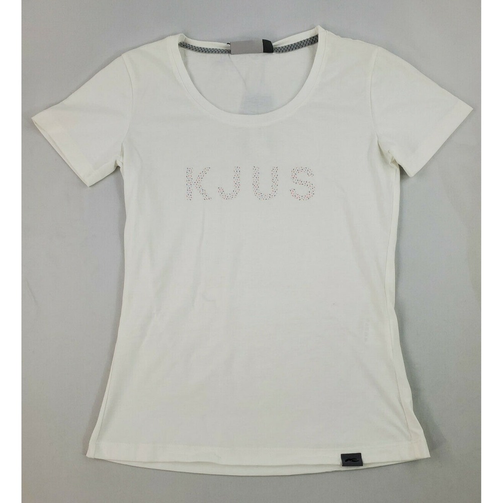 KJUS women t-shirt tee LC45-902S 10000 off white polyester cotton 36 / S $98